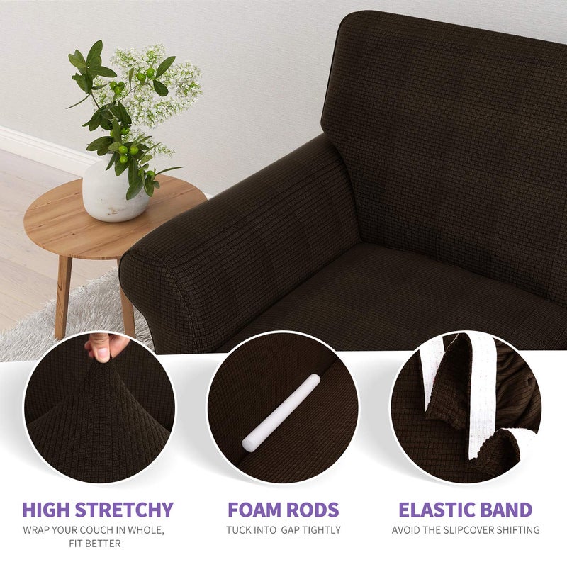 ZNSAYOTX Chair Slipcovers with Arms for Living Room High Stretchy Spandex Pet Friendly Armchair Furniture Protection Covers (Coffee, Chair) - Image 5